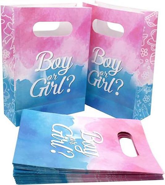 Biodegradable Gender Reveal Party Favour/Treat Paper Bags